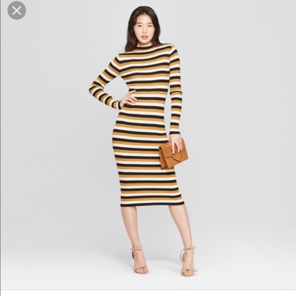 Who what wear sweater stripe dress (M)